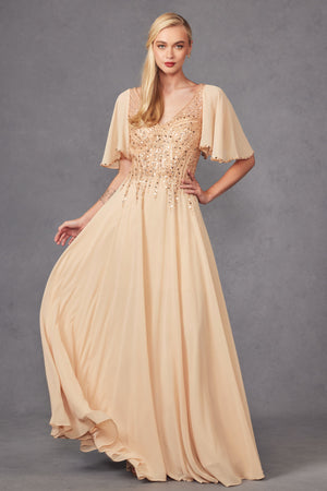 Juliet JTM14F mother of the bride dress front view