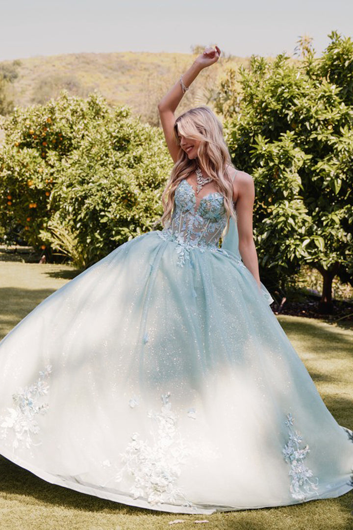 Juliet JT1466H ball gown skirt detail view