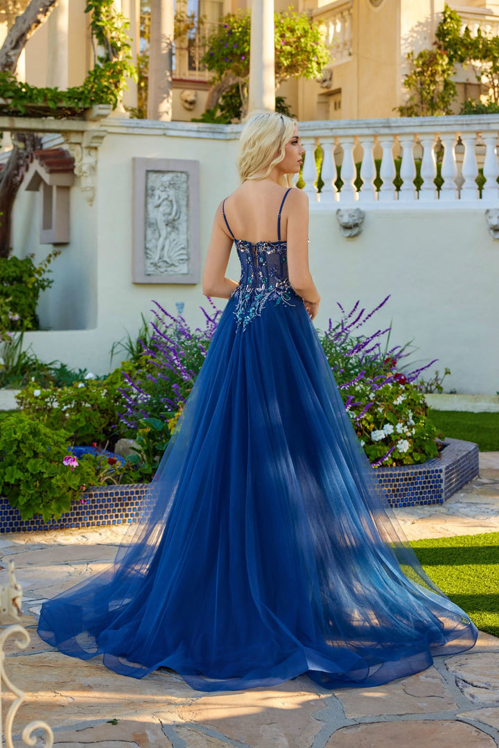 Beaded Sweetheart A-line Slit Gown by Juliet JT2640G - FOSTANI.com