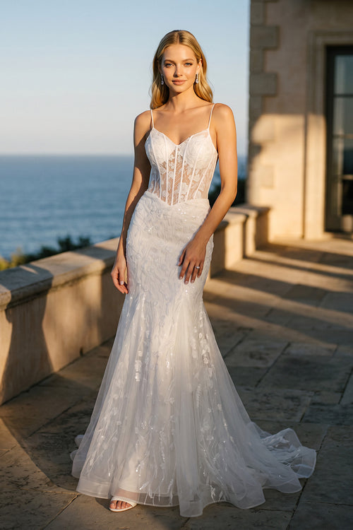 Juliet JT2441SW Sheer Corset Mermaid Bridal Gown