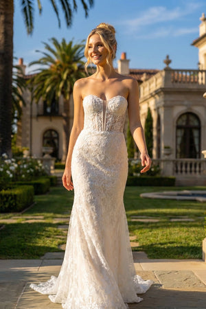 Juliet JT2667SW strapless mermaid bridal gown front view