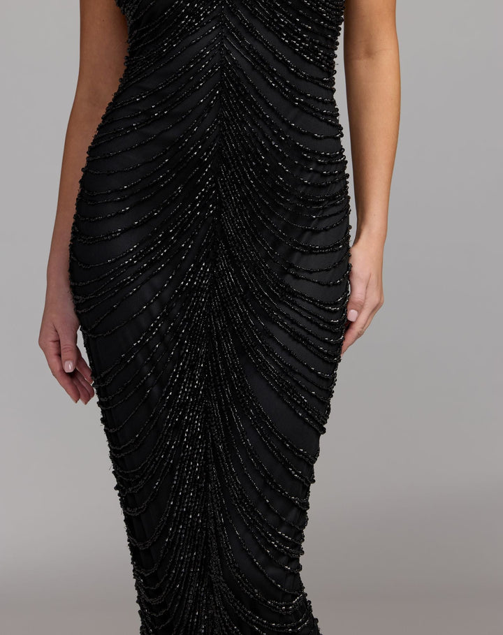 Mac Duggal 10206 Halter Neck Embellished Maxi Dress