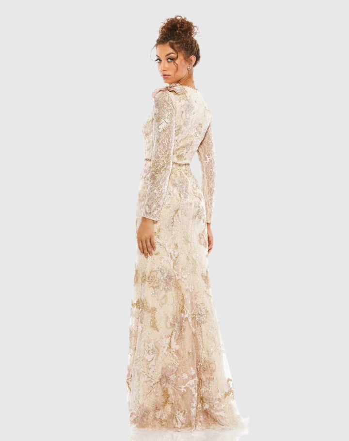 Mac Duggal 11174 Floral Embroidered Lace Trumpet Gown