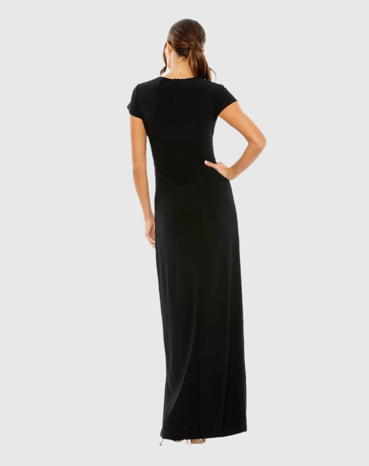 Mac Duggal 11670 Slit Gown with Side Beaded Detail
