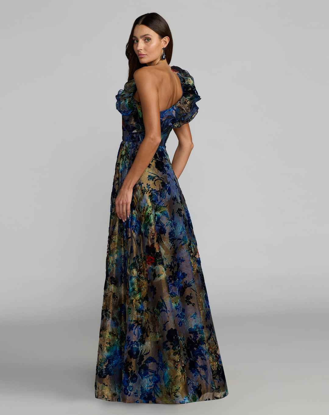 Mac Duggal 11978 One Shoulder Burnout Velvet Gown