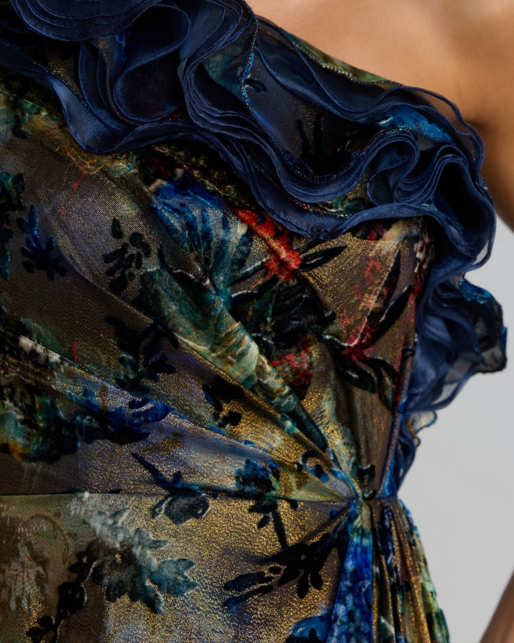 Mac Duggal 11978 One Shoulder Burnout Velvet Gown