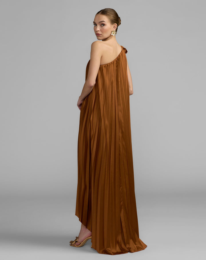 Mac Duggal 13308 Pleated One Shoulder High Low Trapeze Gown