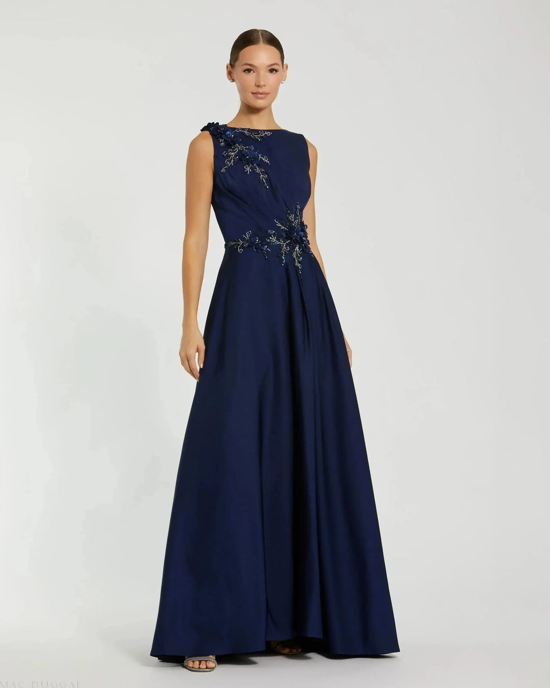Mac Duggal 20365 Floral Applique Sleeveless A-Line Gown