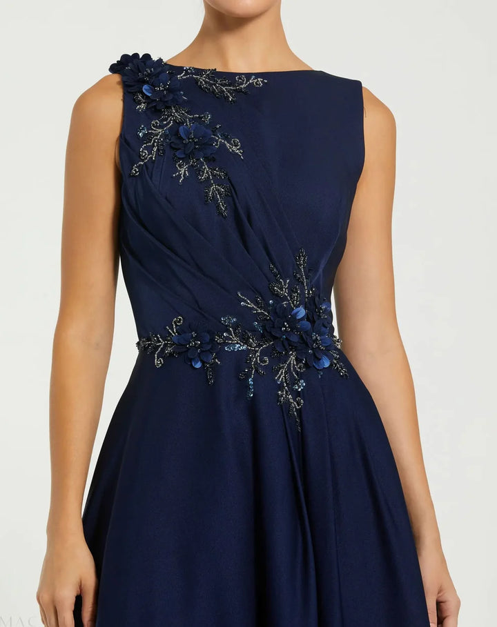 Mac Duggal 20365 Floral Applique Sleeveless A-Line Gown