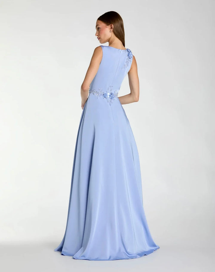 Mac Duggal 20365 Floral Applique Sleeveless A-Line Gown