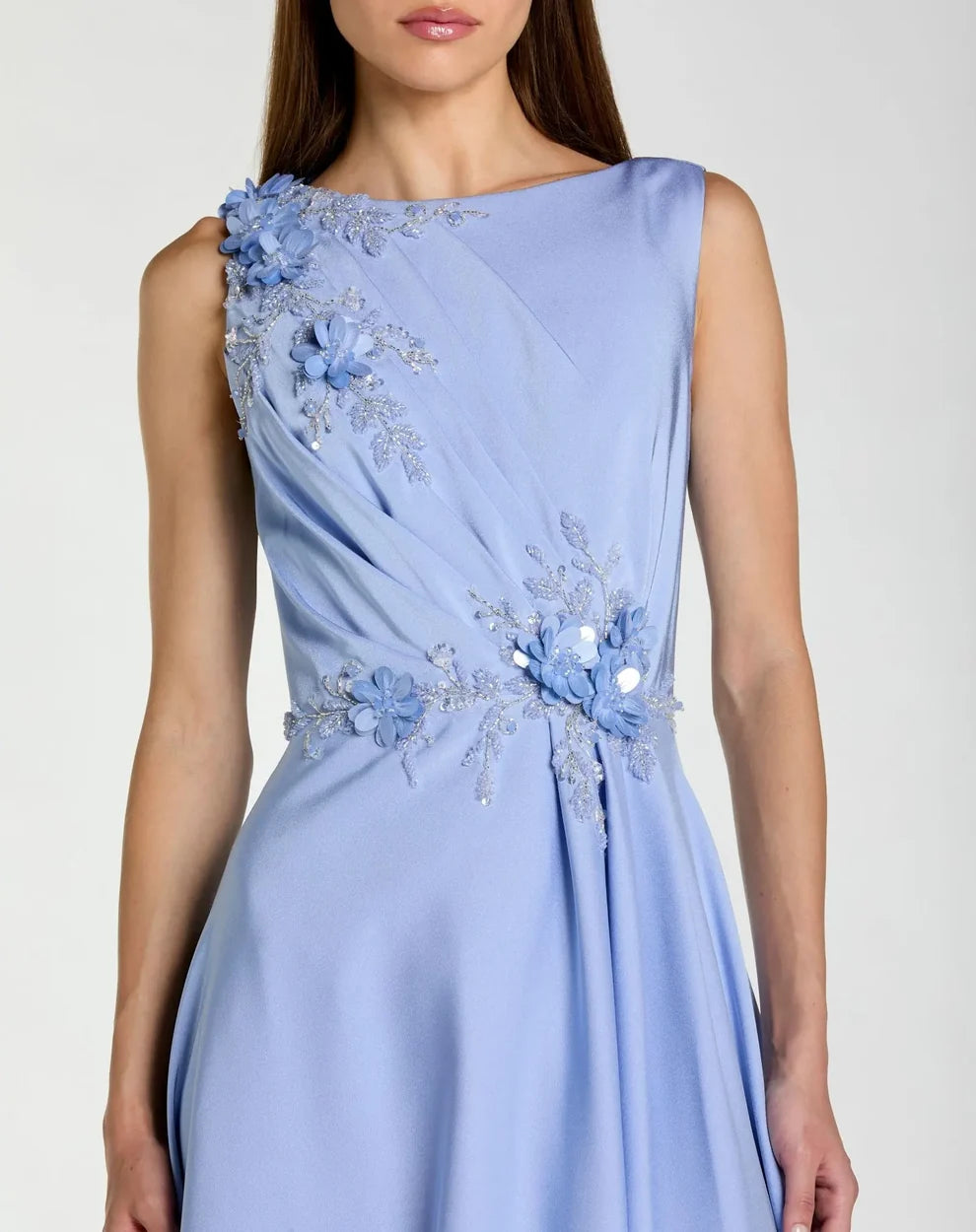 Mac Duggal 20365 Floral Applique Sleeveless A-Line Gown