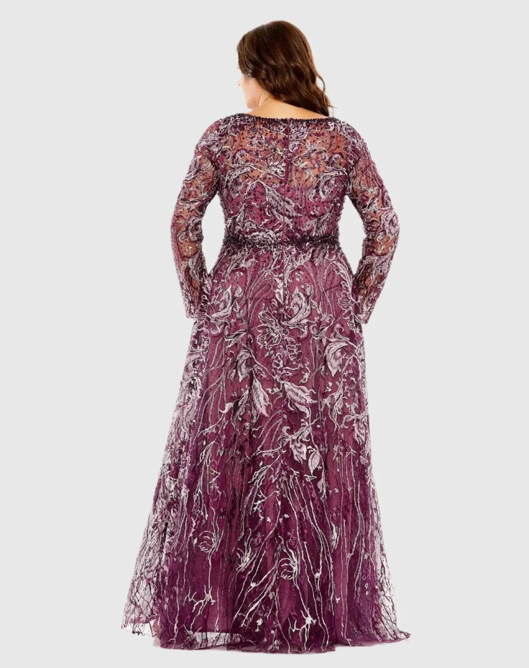 Mac Duggal 20468 Long Sleeve High Neck Embroidered Gown