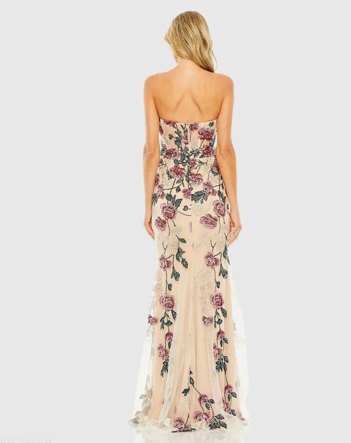 Mac Duggal 20581 Strapless Floral Embroidered Gown