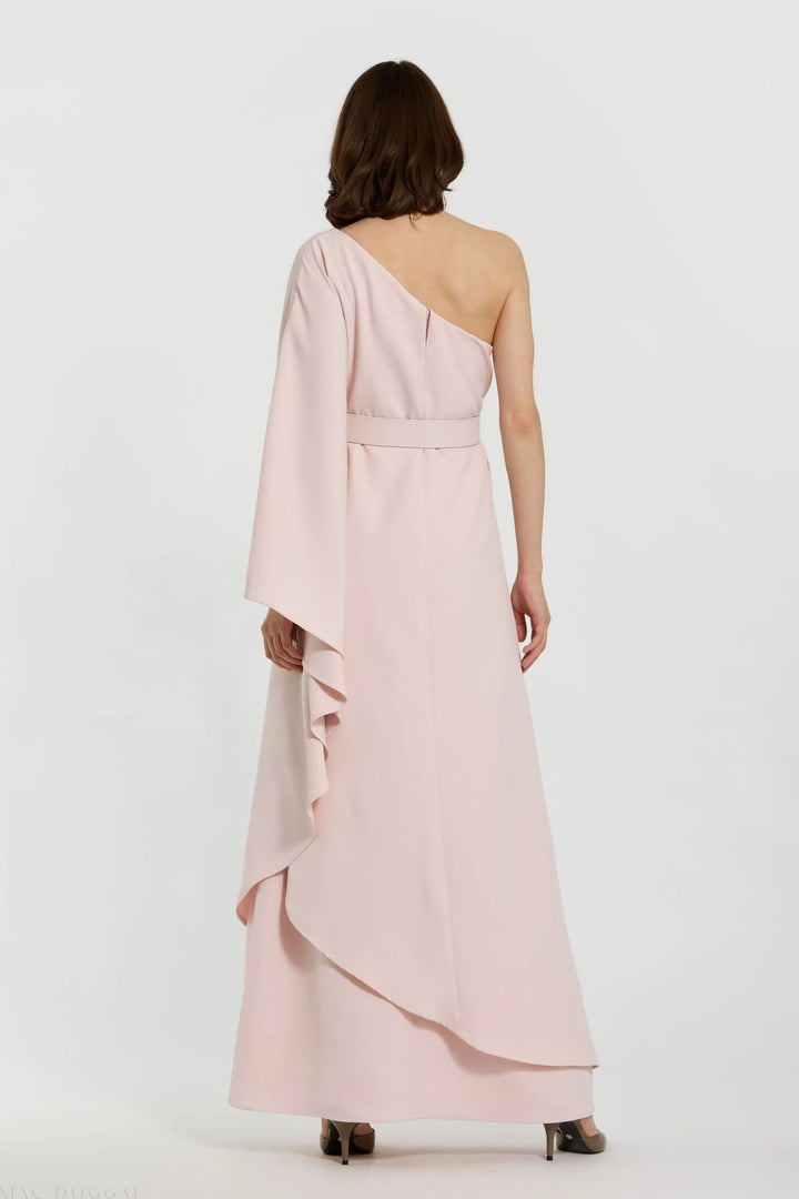 Mac Duggal 21049 Crepe One Sleeve Belted Kaftan Dress - FINAL SALE