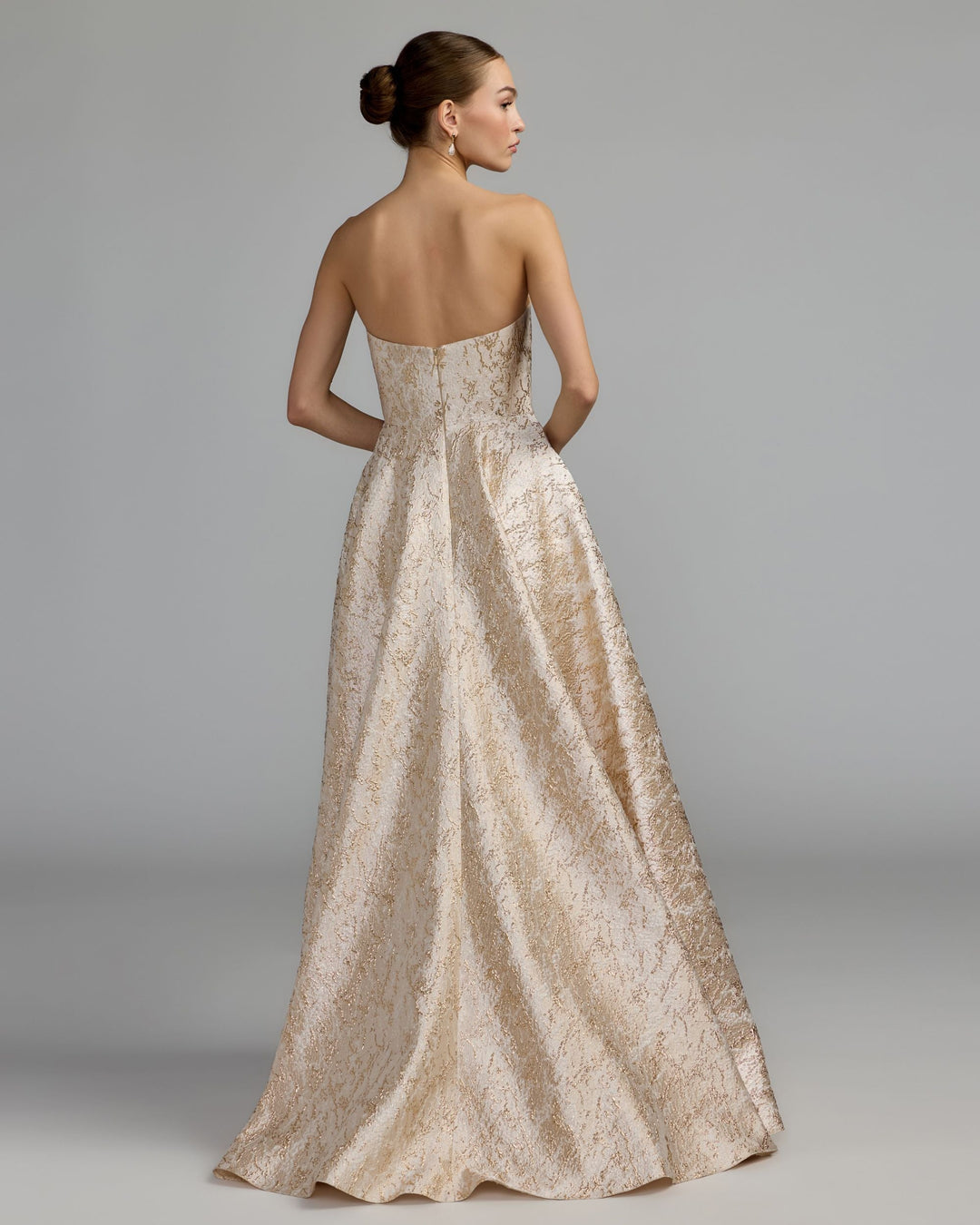 Mac Duggal 21052 Metallic Brocade Ball Gown