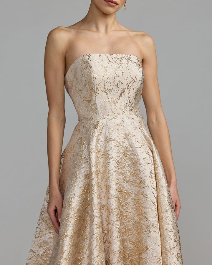 Mac Duggal 21052 Metallic Brocade Ball Gown