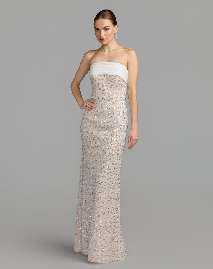 Mac Duggal 21170 Strapless Embellished Column Gown With Bow