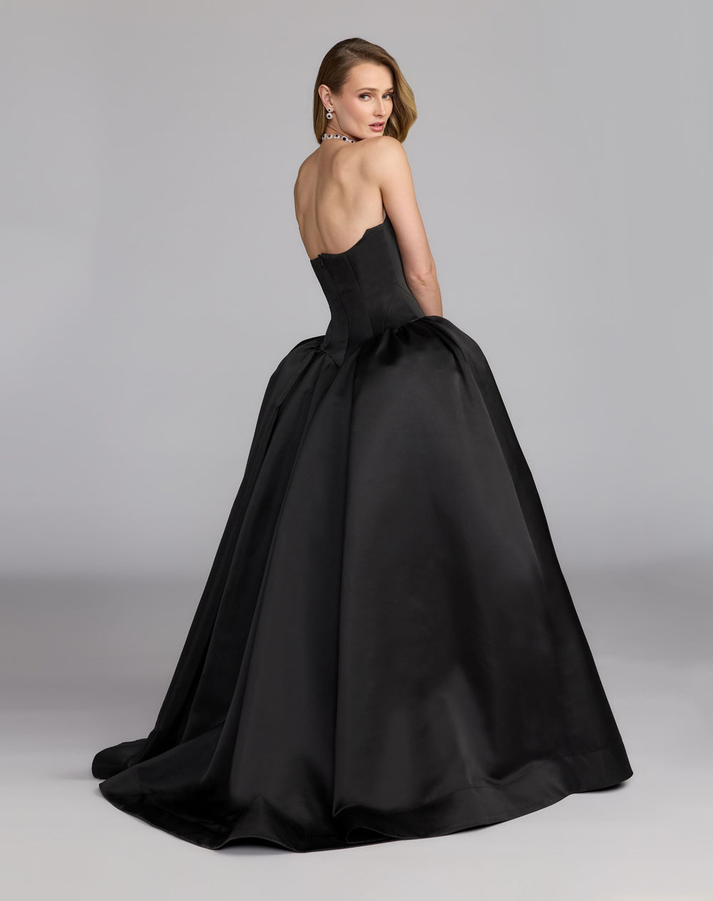 Mac Duggal 21259 Strapless Satin Corset Ball Gown