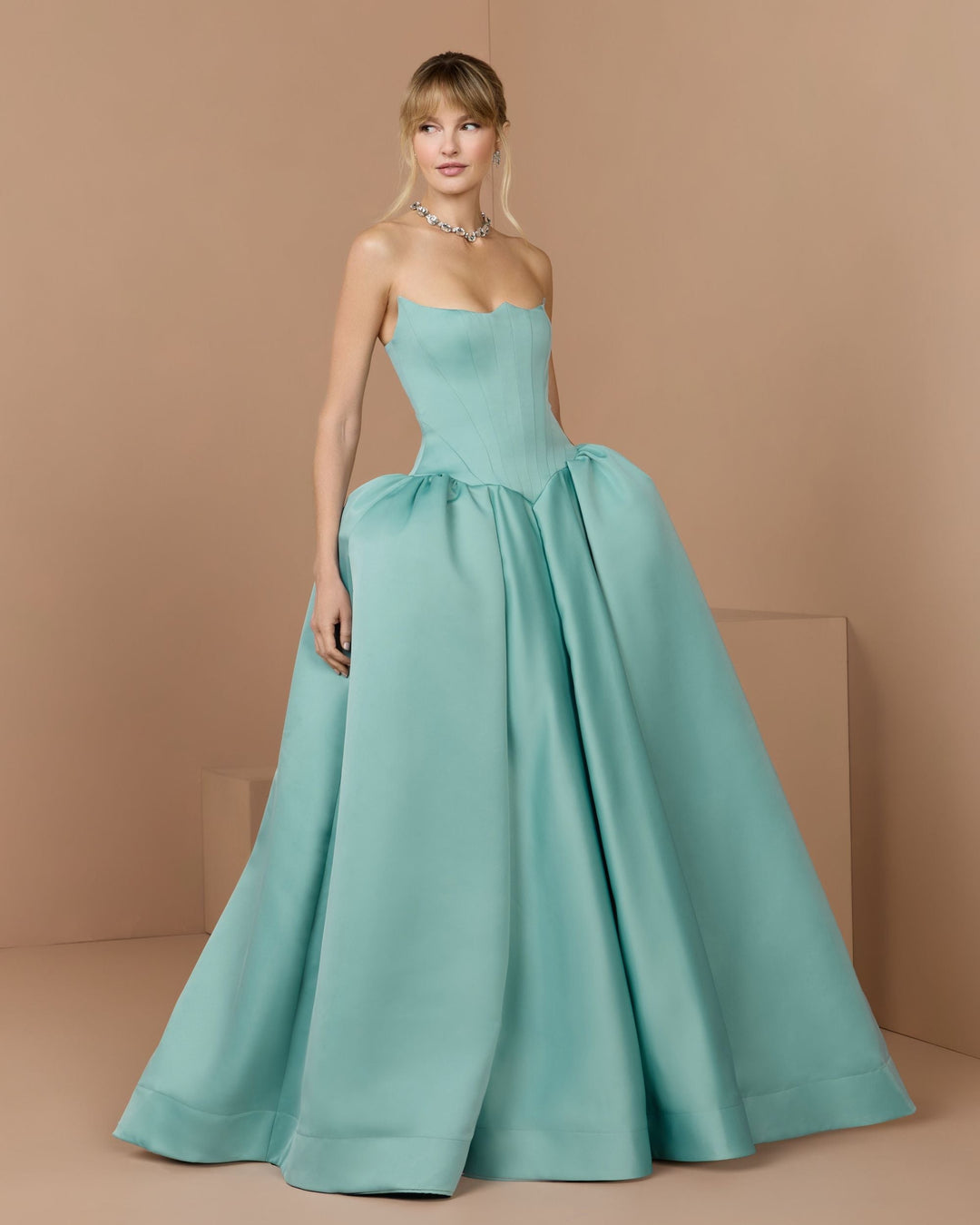 Mac Duggal 21259 Strapless Satin Corset Ball Gown