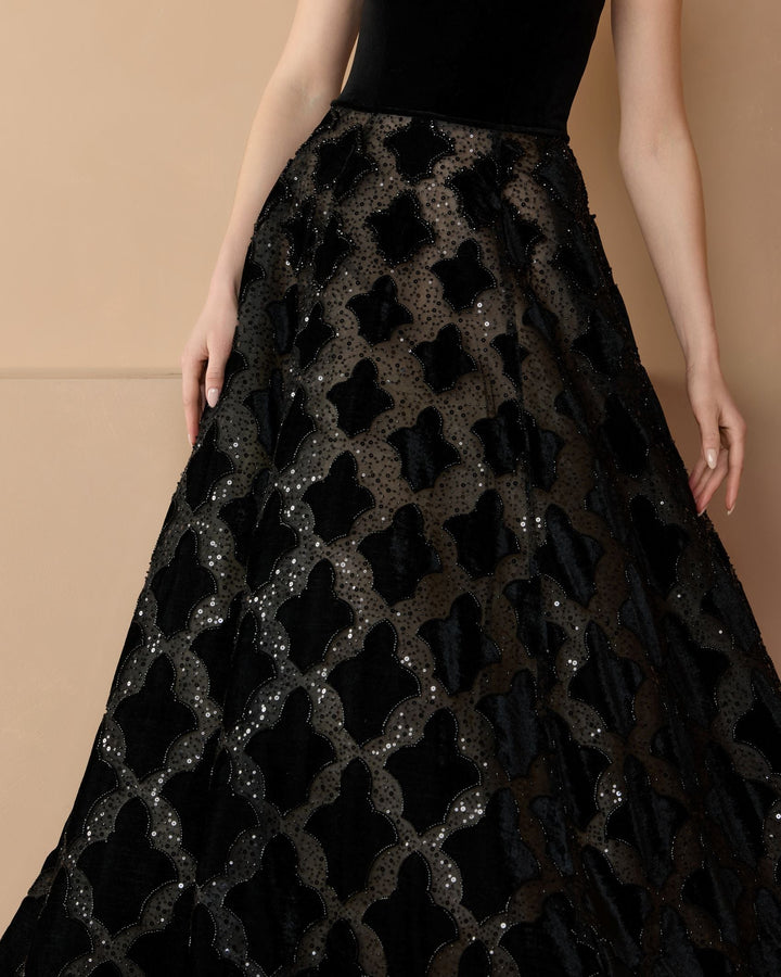 Mac Duggal 21384 Strapless Velvet Bodice Embellished Ball Gown