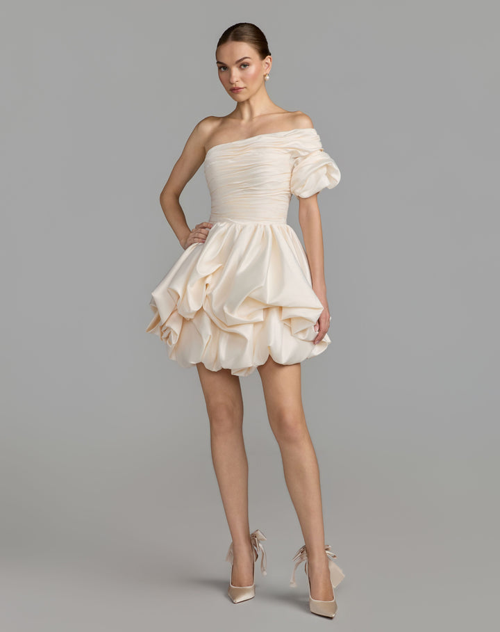 Mac Duggal 21546 One Shoulder Bubble Hem Mini Dress