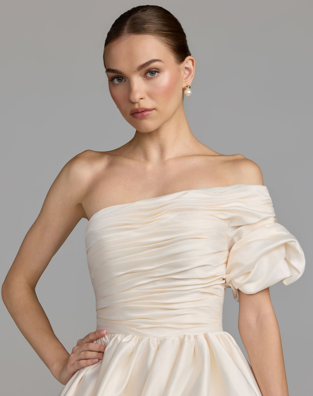 Mac Duggal 21546 One Shoulder Bubble Hem Mini Dress
