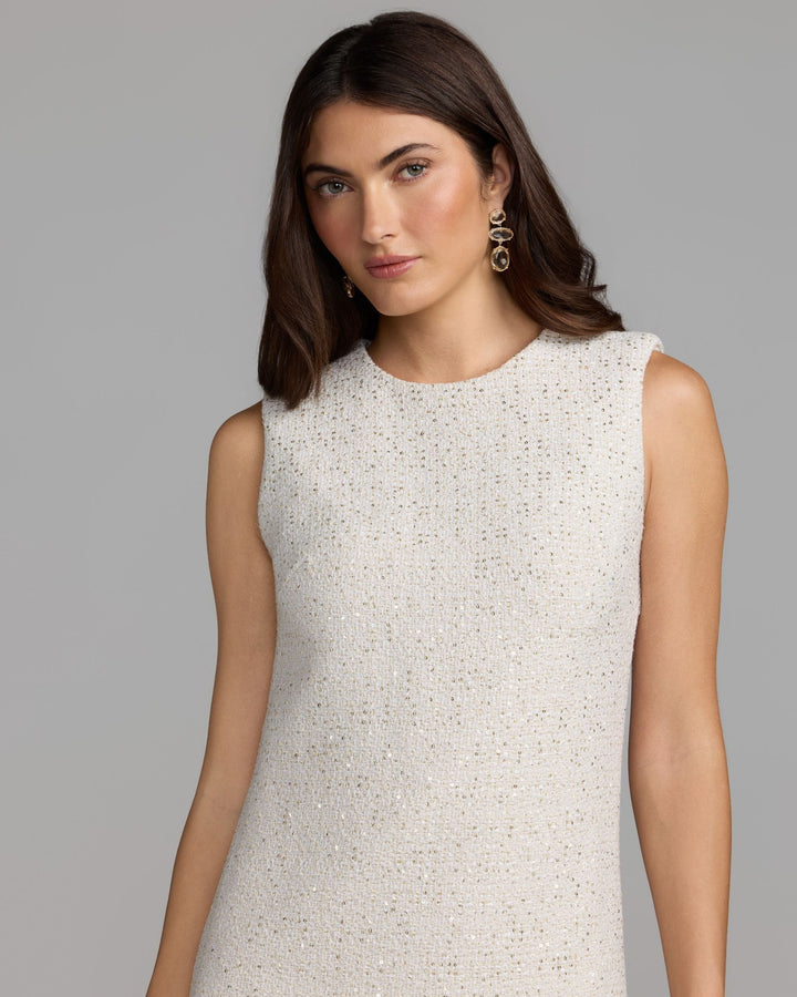 Mac Duggal 21557 Boucle Mini Dress with Pearl Trim