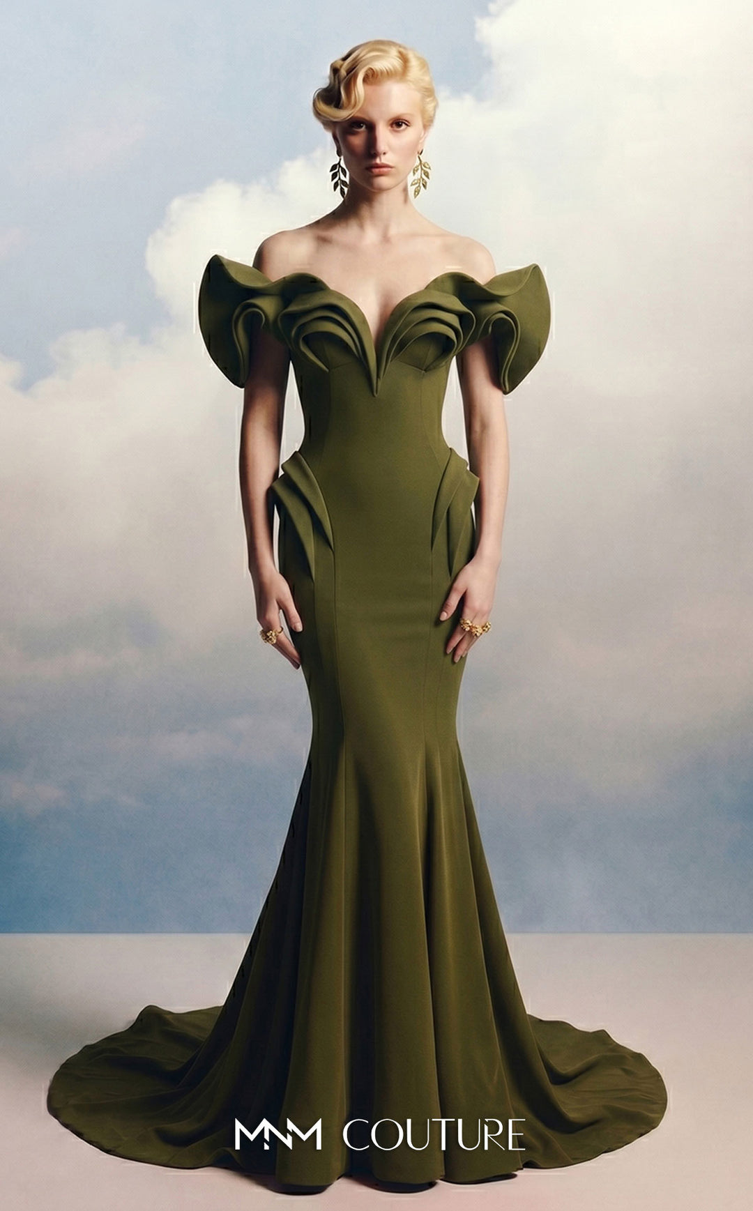 Fouad Sarkis 2263C evening gown, front view