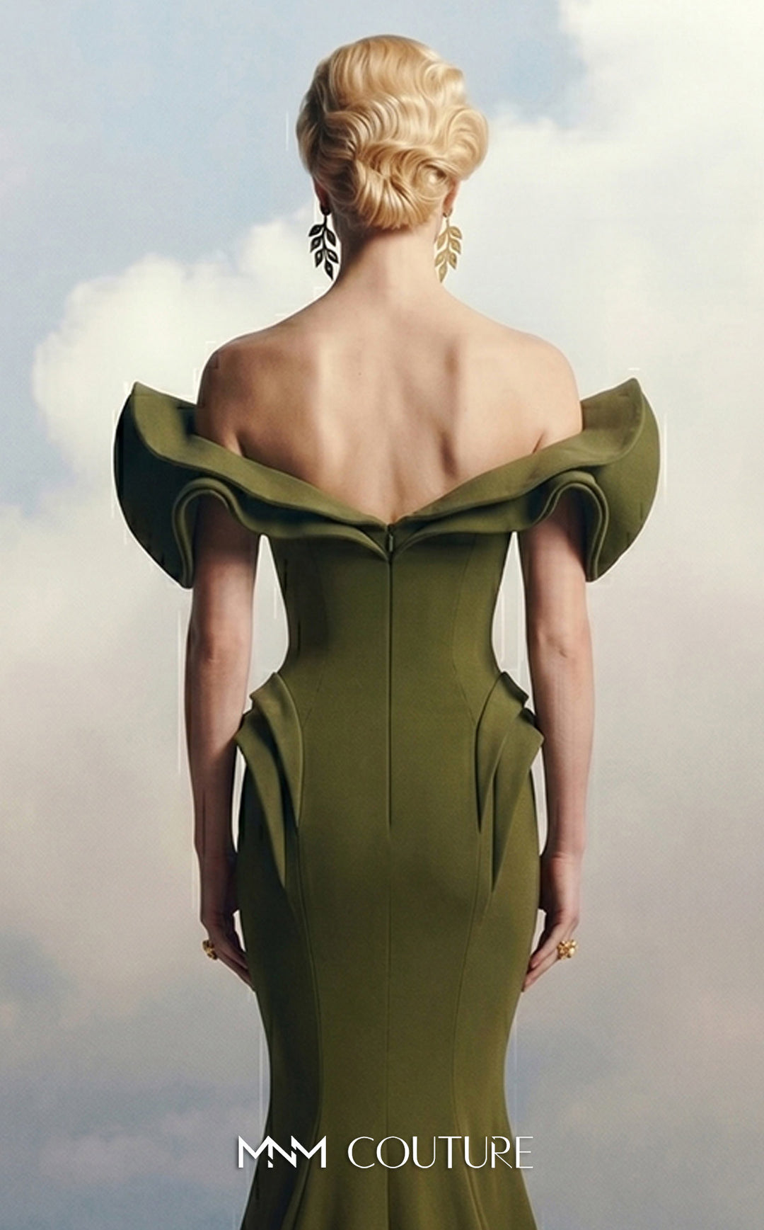 Fouad Sarkis 2263C evening gown, back view