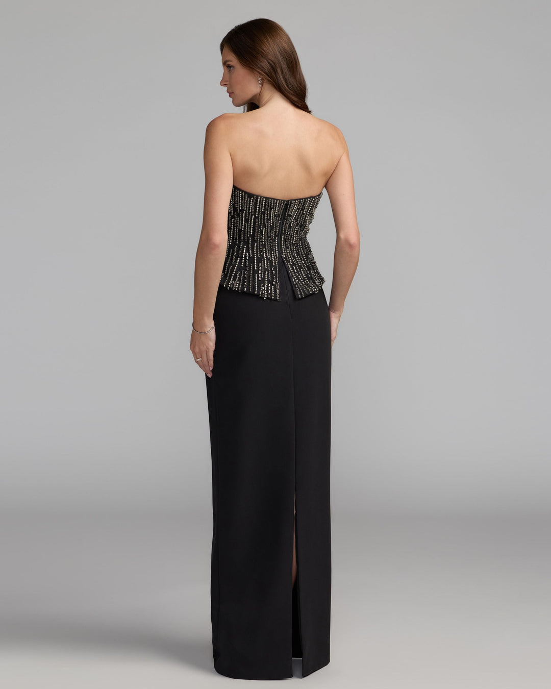 Mac Duggal 2366 Embellished Crepe Strapless Column Dress