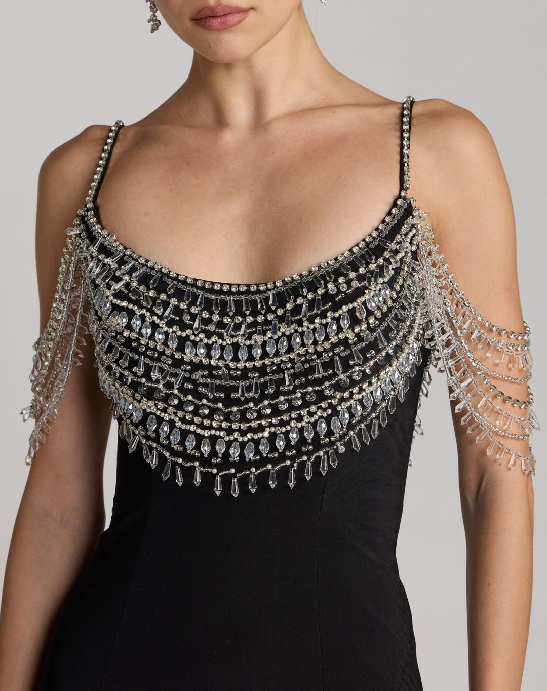 Mac Duggal 2375 Beaded Jersey Scoop Back Gown with Slit