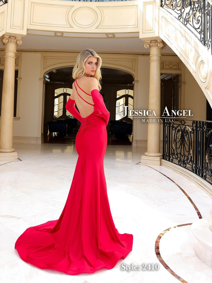 Jessica Angel 2410 strappy open back mermaid gown back view