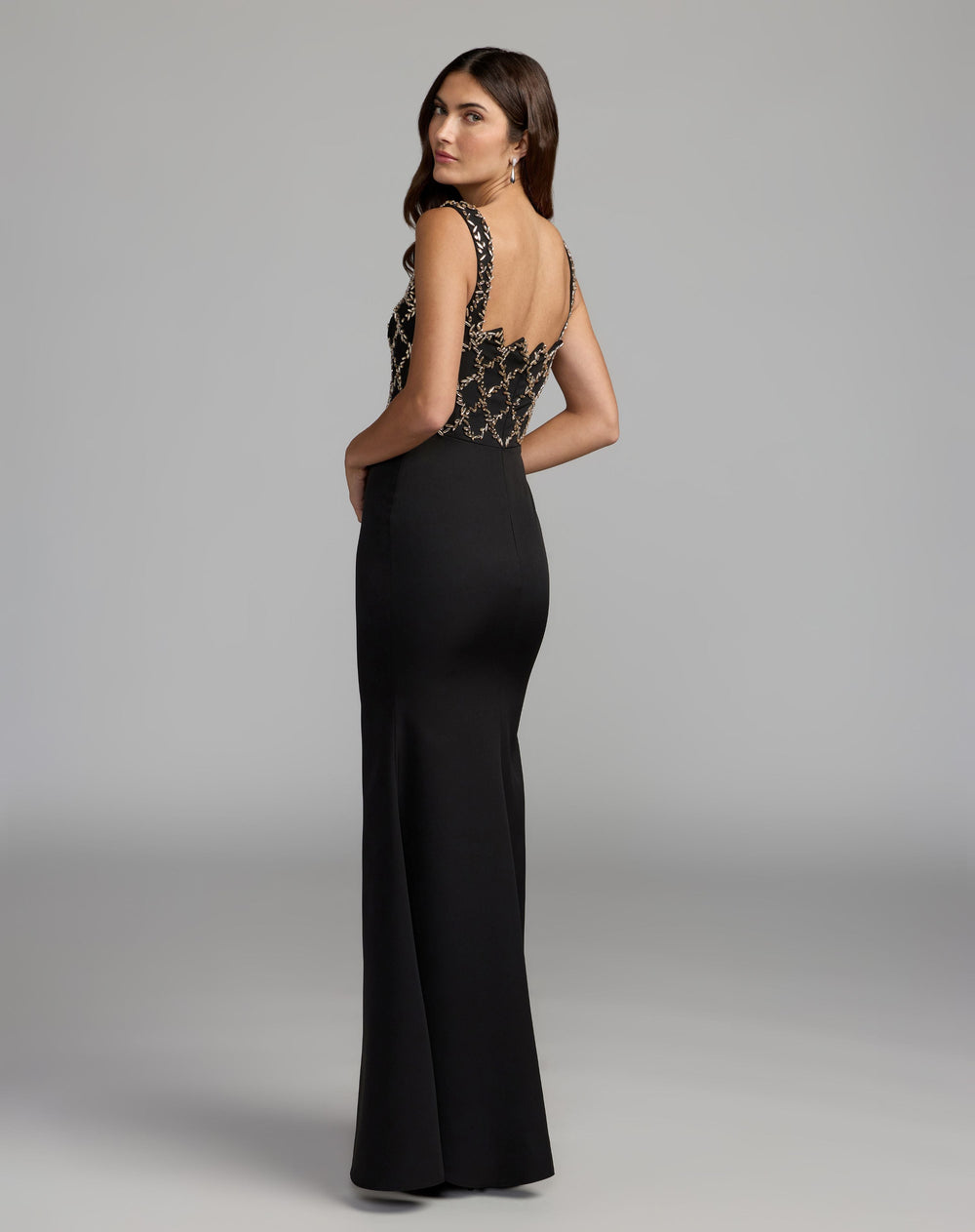 Mac Duggal 2416 Embellished Square Neck Column Gown