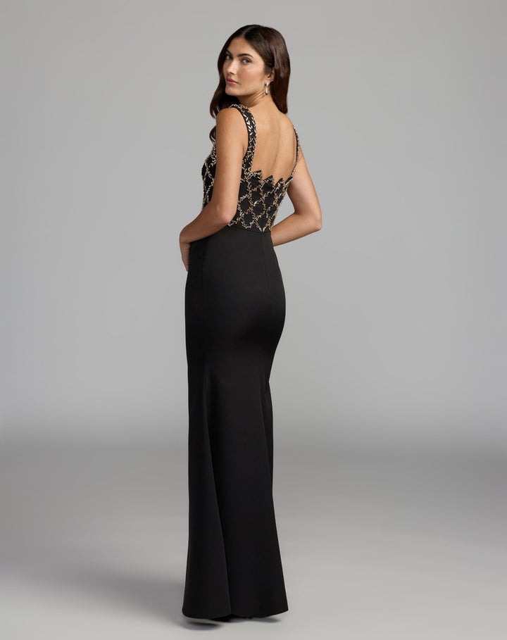 Mac Duggal 2416 Embellished Square Neck Column Gown