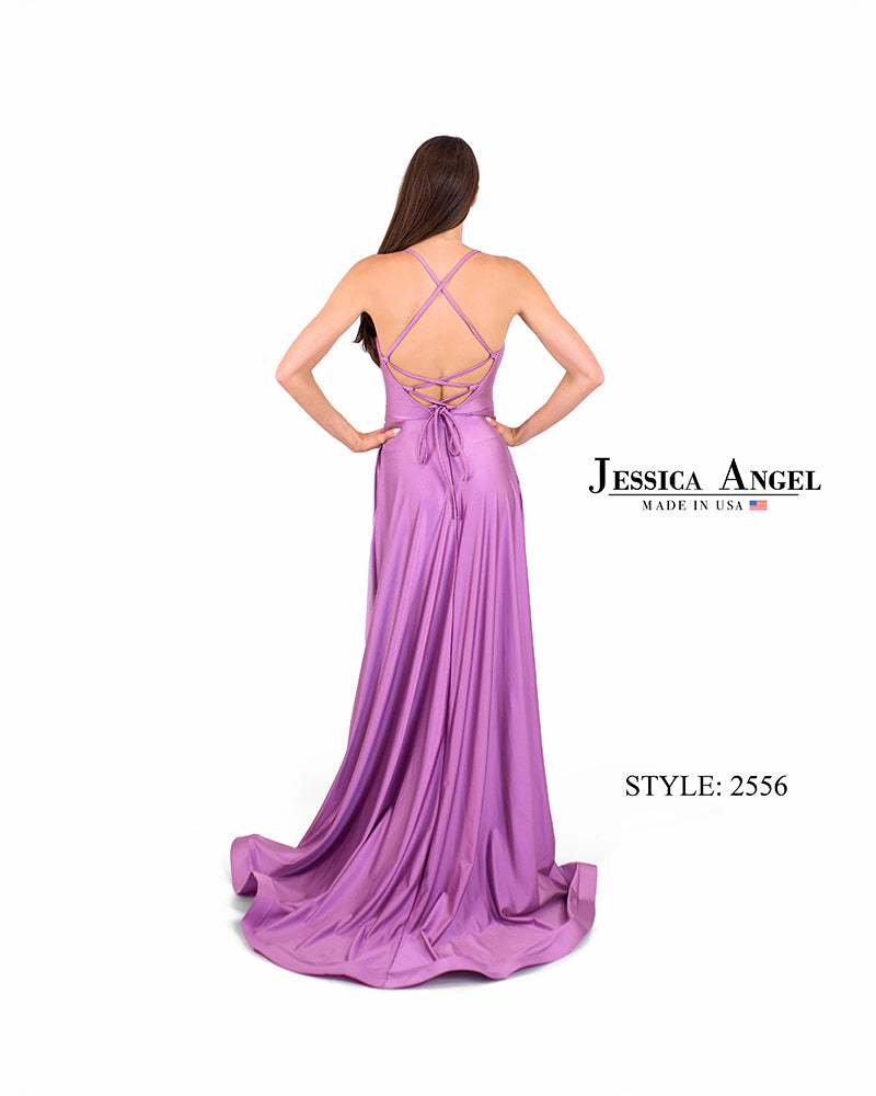 Jessica Angel 2556 lace-up back a-line gown back view 2