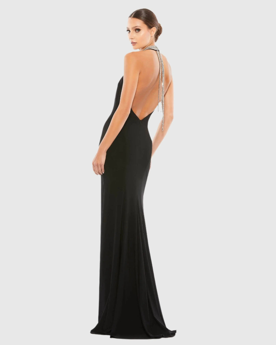 Mac Duggal 25572 Beaded Halter Jersey Gown