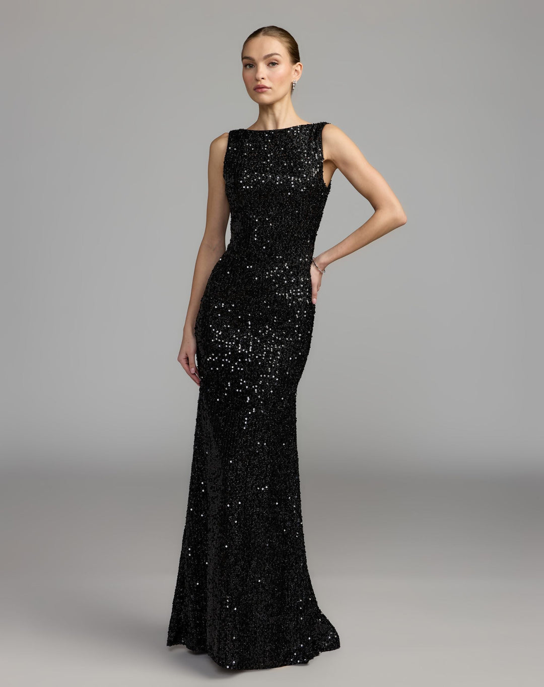 Mac Duggal 26331 Cowl Back Sequin Dress