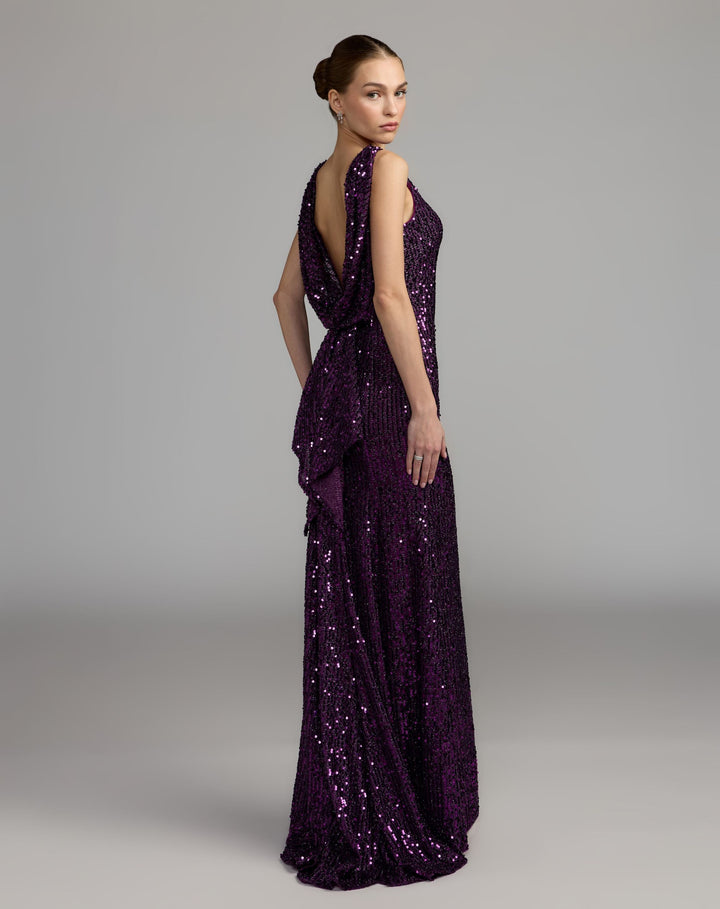 Mac Duggal 26331 Cowl Back Sequin Dress