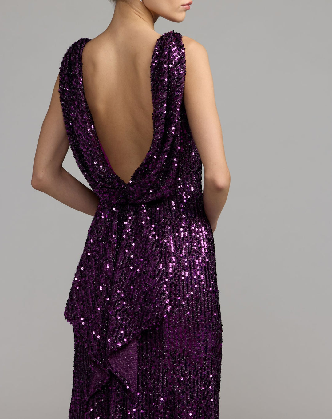 Mac Duggal 26331 Cowl Back Sequin Dress