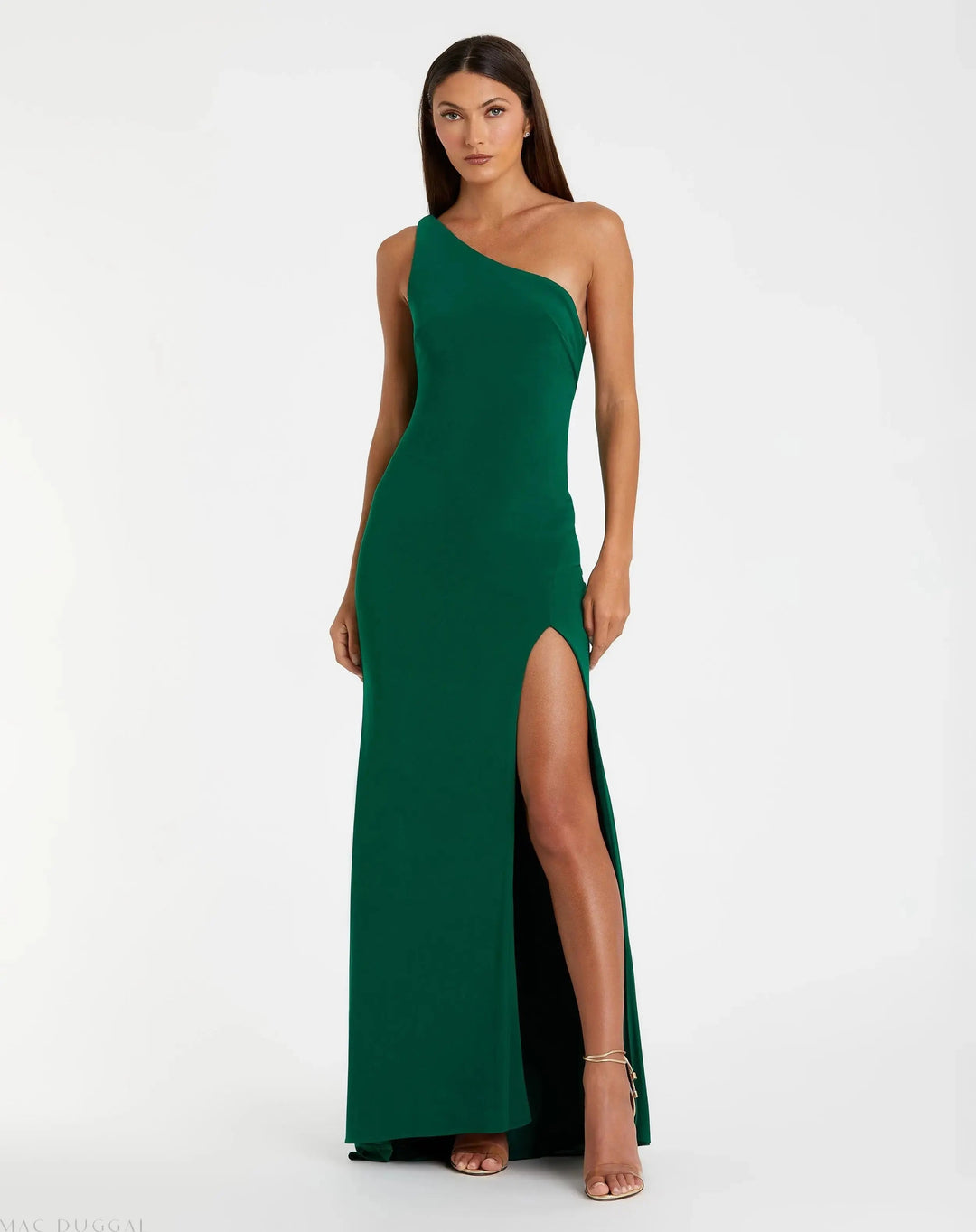 Mac Duggal 26512 Jersey One Shoulder Draped Back Gown
