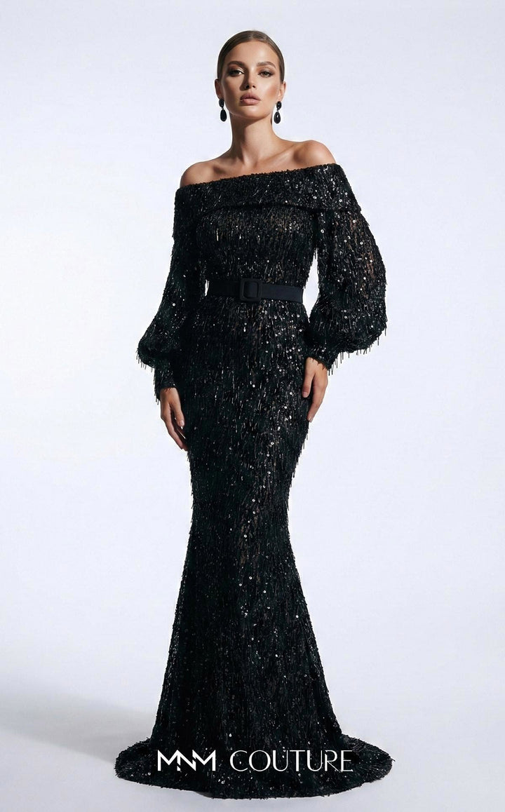 MNM 2752A Off-Shoulder Fitted Mermaid Couture Dress