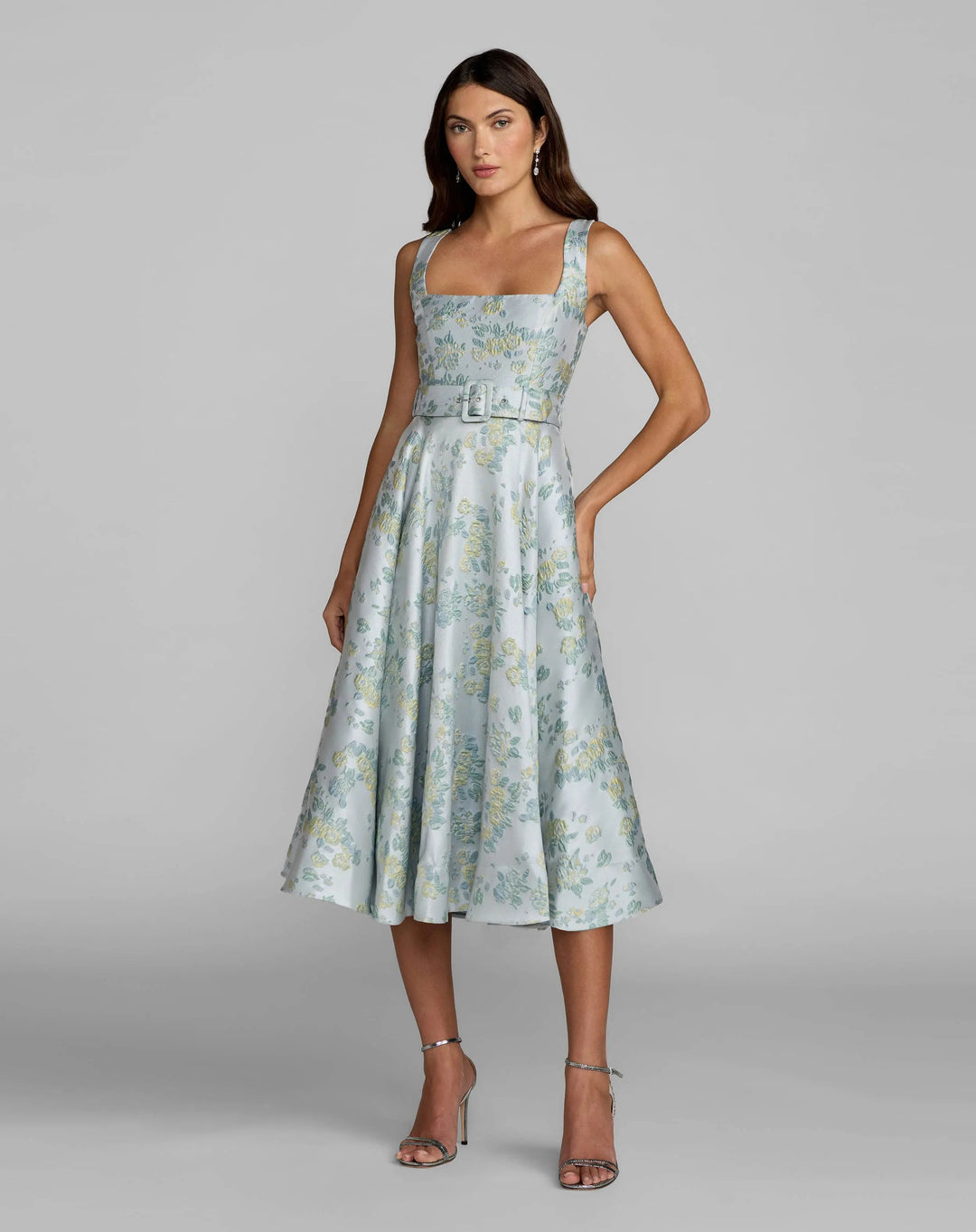 Mac Duggal 27768 Sleeveless Belted A-Line Midi Dress