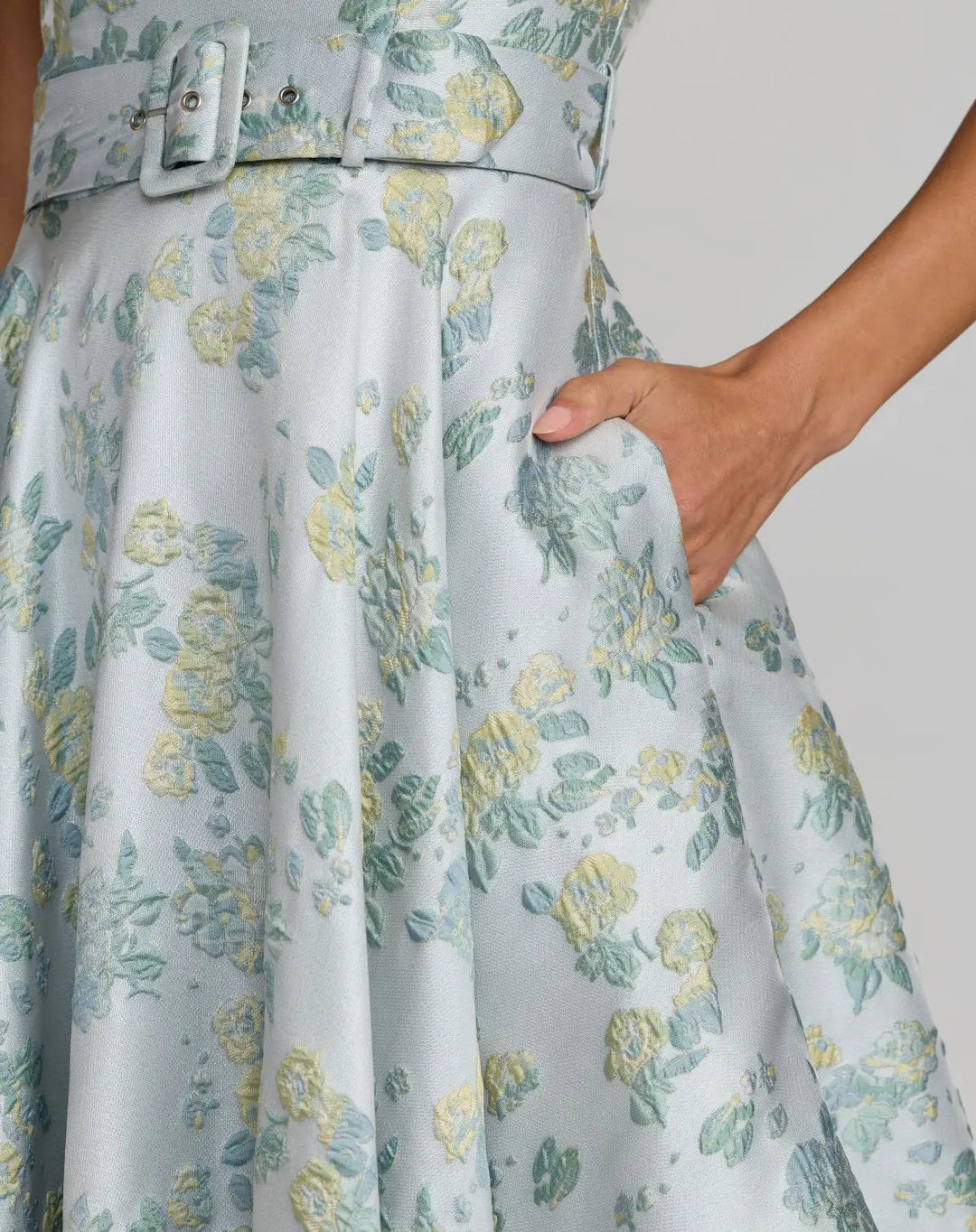 Mac Duggal 27768 Sleeveless Belted A-Line Midi Dress