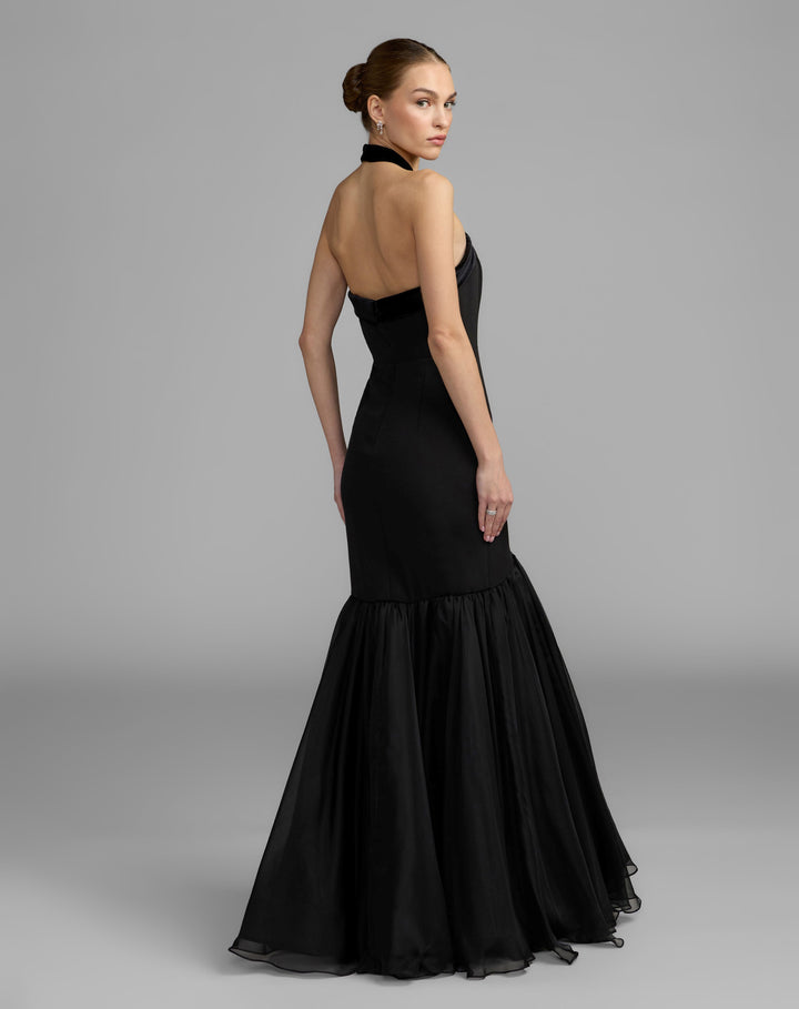 Mac Duggal 27874 Sleeveless Halter Neck Mermaid Gown With Bow
