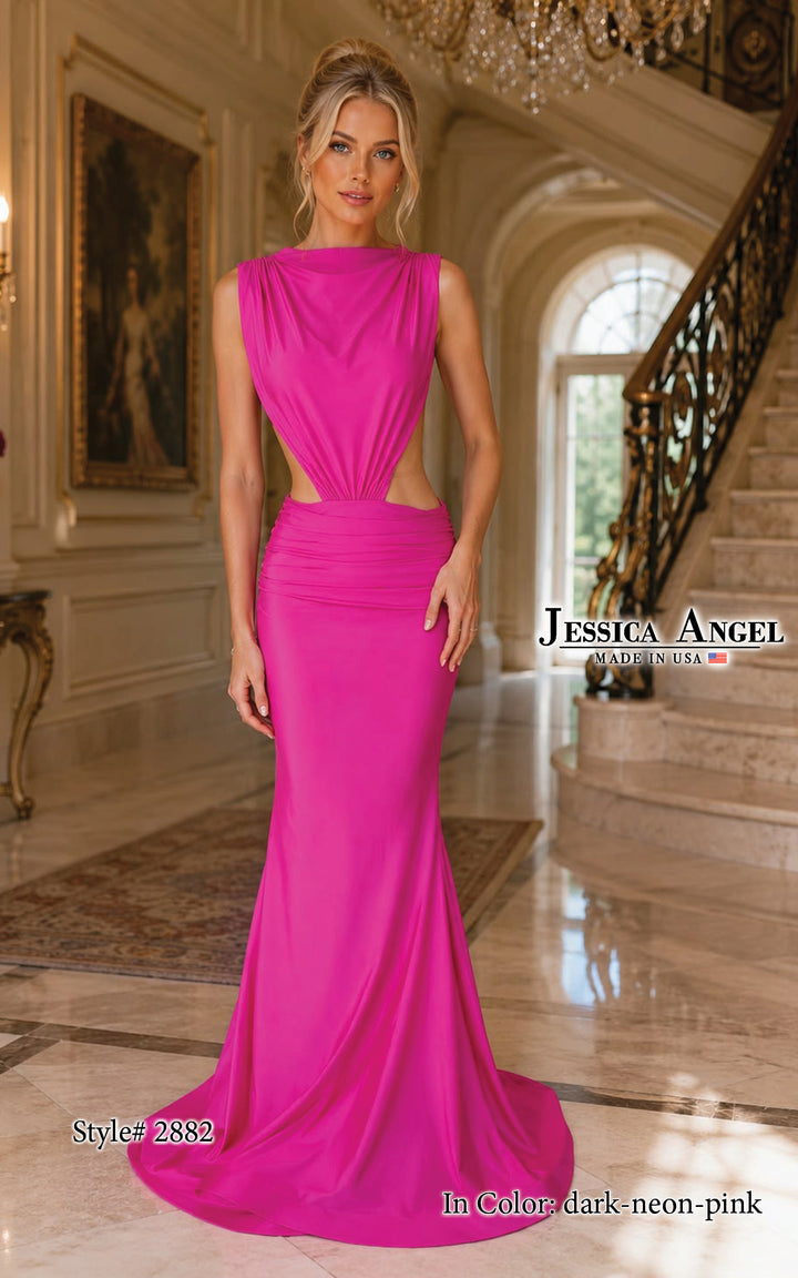 Jessica Angel 2882 mock neck mermaid gown front view