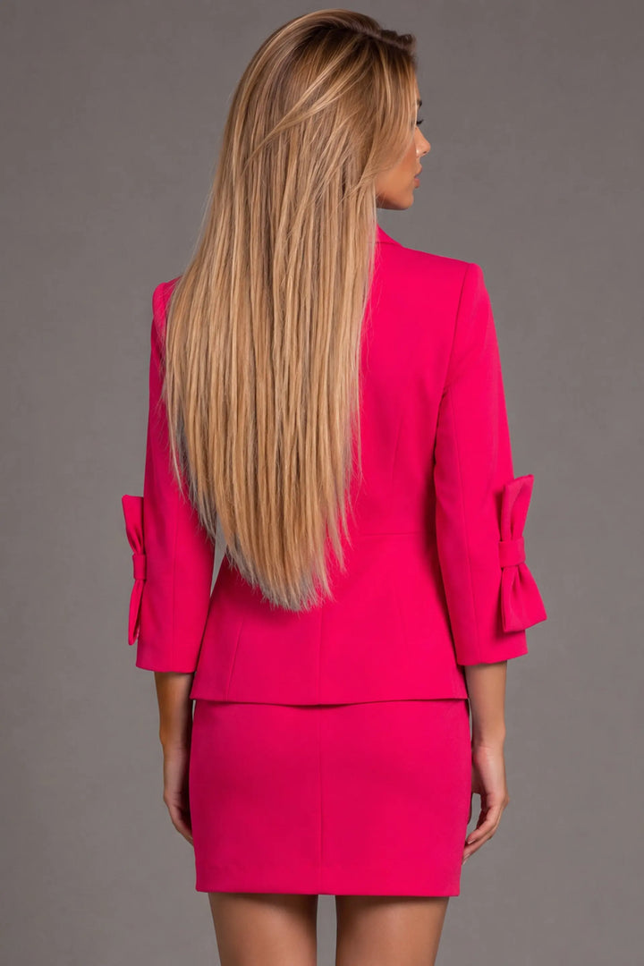 Jovani 38082 beaded trim short blazer dress back view