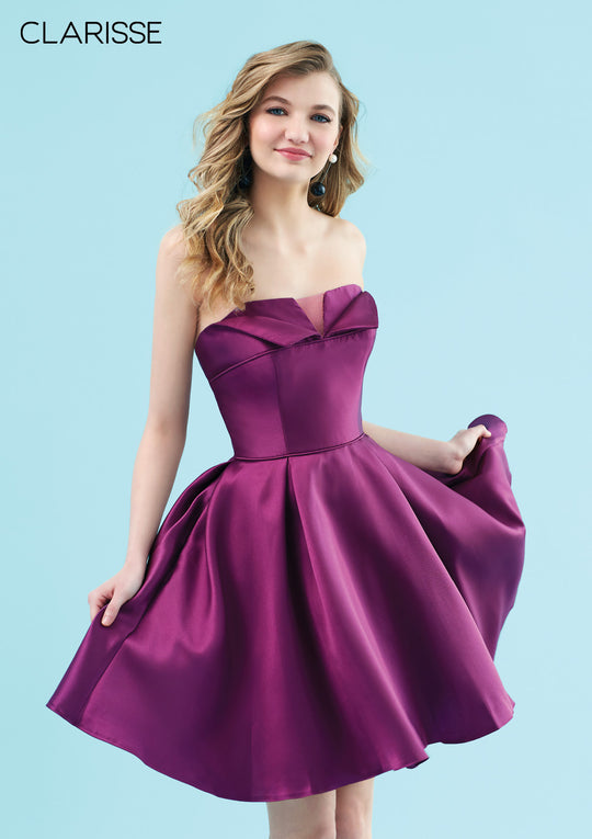 Clarisse 3917 Strapless Plunging Cocktail Dress