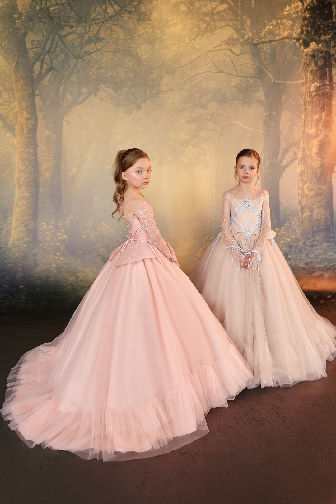 Pentelei 3931 Corset Lace-Up Ball Gown Kids Dress