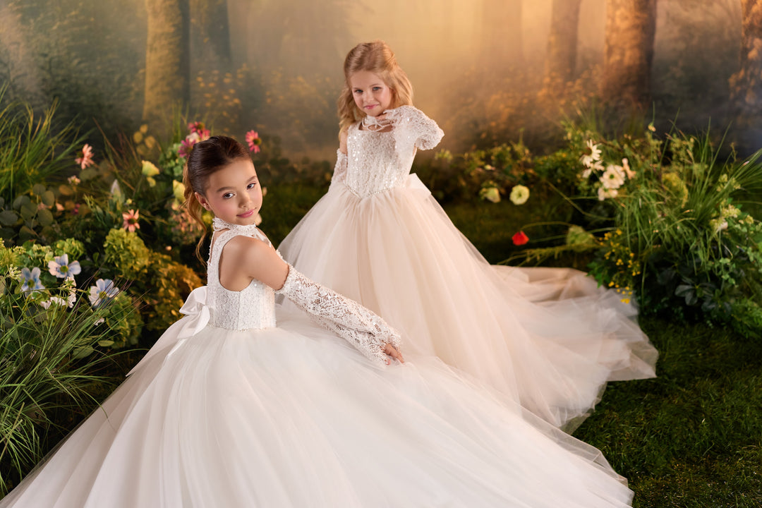 Pentelei 3934 Lace Bodice Tulle Ball Gown Kids Dress