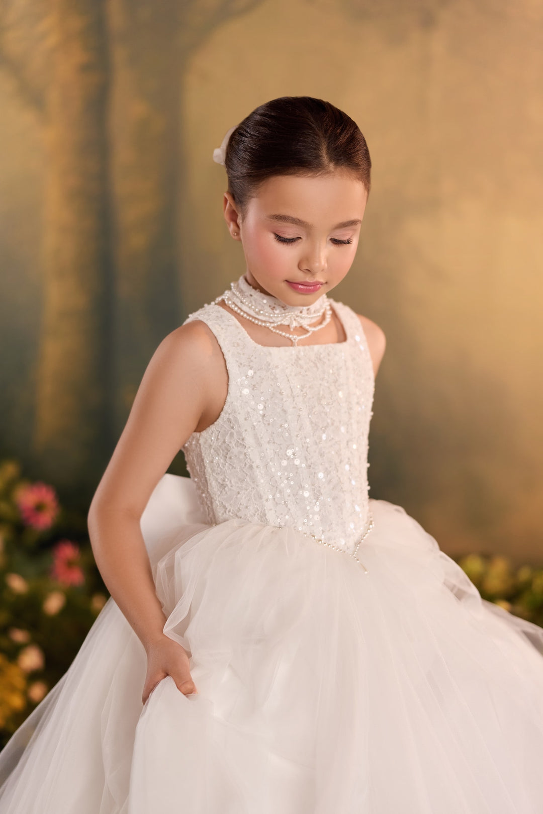 Pentelei 3934 Lace Bodice Tulle Ball Gown Kids Dress